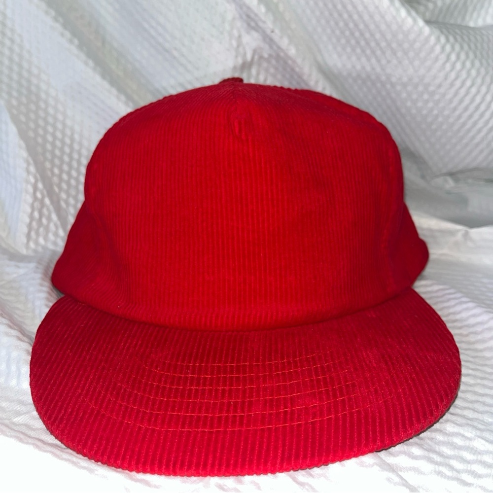 NEW Vintage Crown Club Red Corduroy Snap Back SOLID able to customize